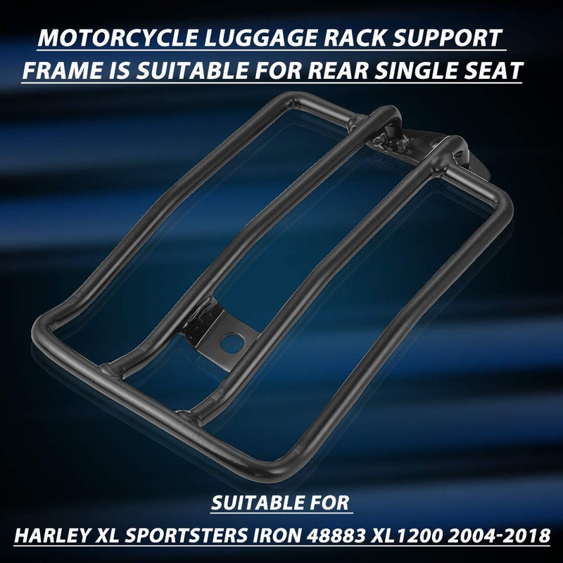 KaTur Motorcycle Luggage Rack Support Shelf Fits Rear Solo Seat 180mm (7") Black Compatible with Harley XL Sportsters Iron 48 883 XL1200 2004-2018 - Image 2